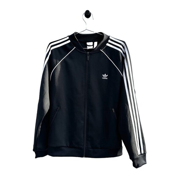 ADIDAS Classic 3-Stripe Long Sleeve Track Jacket, Women's Large, Black, full zip - Picture 1 of 9